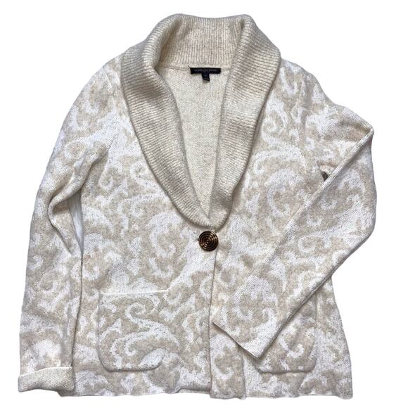 Classiques Entier Women's Cardigan Sweater Beige And Gold Medium - Picture 1 of 6